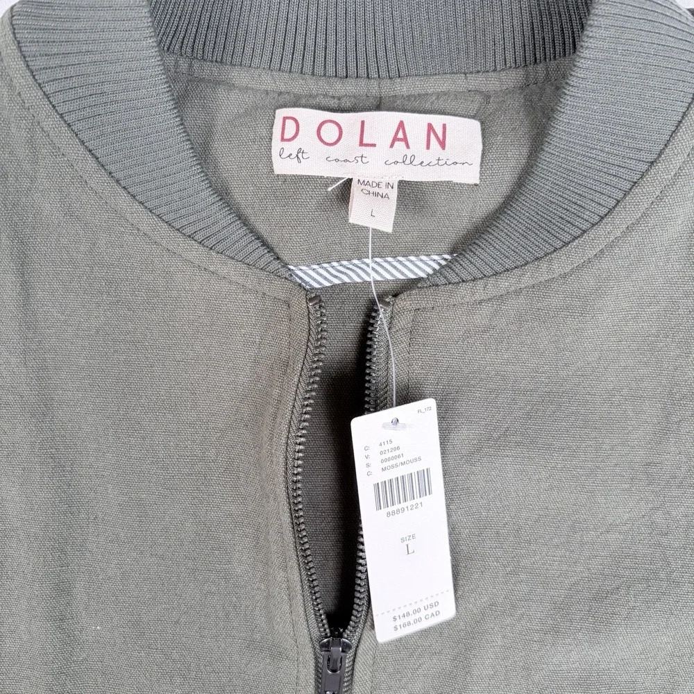 NWT Dolan Left Coast Puff-Sleeve Bomber Jacket Olive Green Zip Anthropologie - Picture 4 of 7